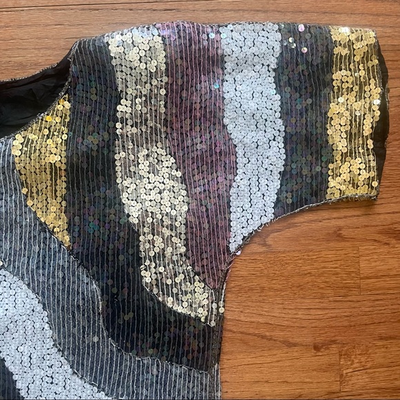 Jean for Joseph Le Bon multicolor sequin silk dress size L - Picture 4 of 16